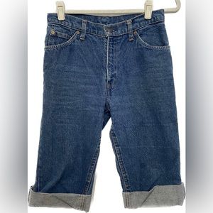 VINTAGE LEVIS DENIM ORANGE TAB SF 207 BERMUDA CAPRI ROLLED CUFF SHORT PANT